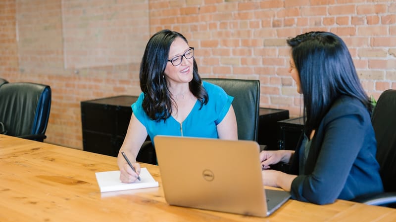 A one-on-one coaching conversation