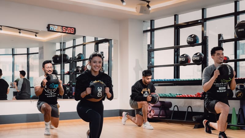 A group workout at a fitness studio